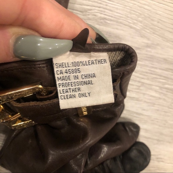 Michael Kors Leather Buckle Gloves - Picture 5 of 6